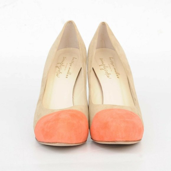 Bettye Muller x Simply Soles Beige Suede Melon Cap Toe High Heel Women 8.5 Italy - Picture 12 of 12
